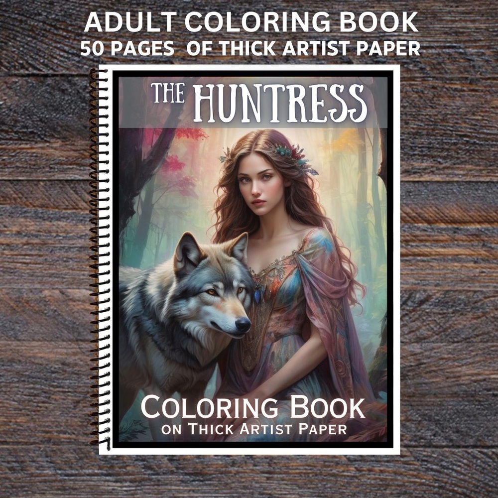 The Huntress - Spiral Bound Adult Coloring Book - Thick Artist Pa…